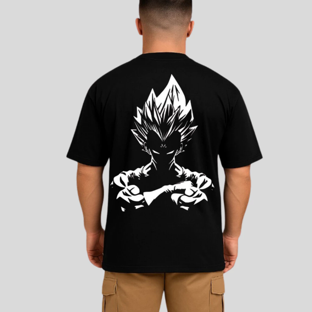 Camiseta Camisa Oversized Vegeta MajinBoo Musculação Premium 100% Algodão Streetwear Treino Academia - Imagem 4